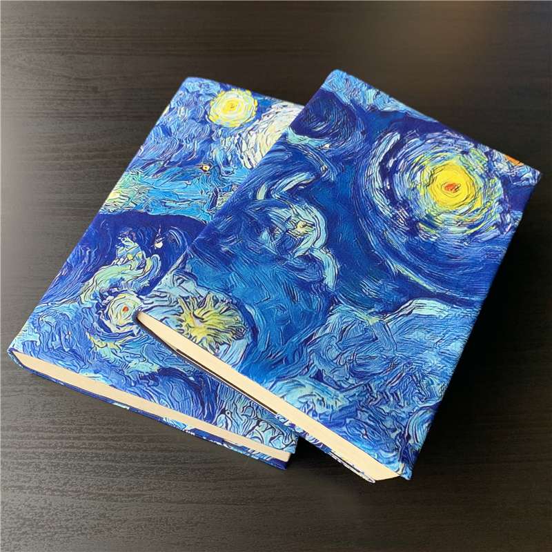 ゴッホ風星月夜ブックカバー