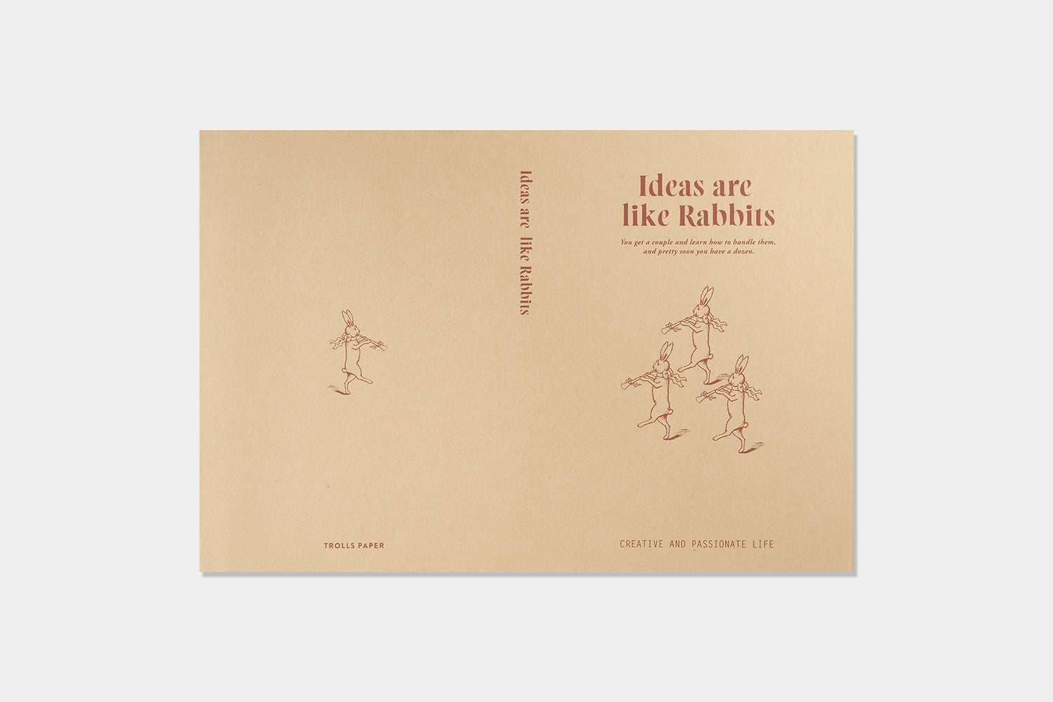 ブックカバー アイデアウサギ麻表紙ノート B6（単行本）対応