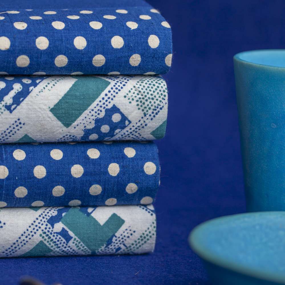 爽やか青海波ドット和風ブックカバー