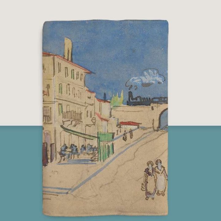 ～おしゃれと言われること間違いなし～ゴッホ風の街並み アートブックカバー A5（ビジネス書）A6（文庫本） 布