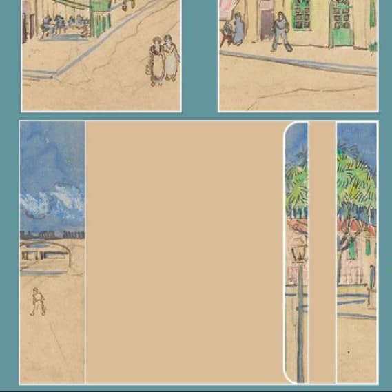 ～おしゃれと言われること間違いなし～ゴッホ風の街並み アートブックカバー A5（ビジネス書）A6（文庫本） 布