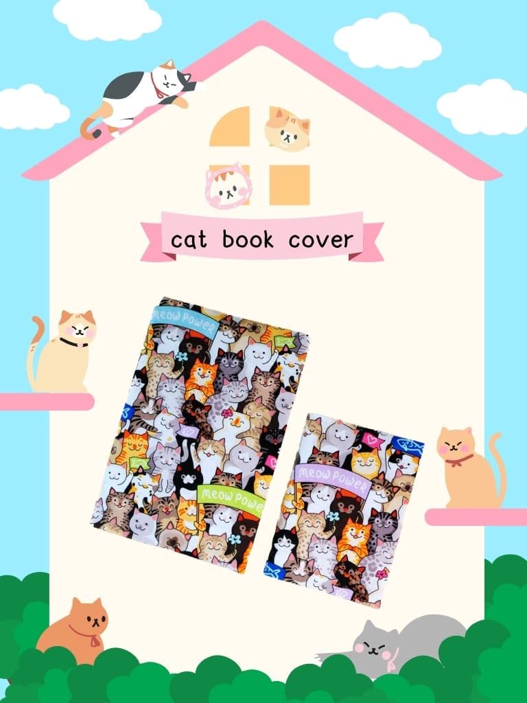 にゃんこ集合柄ブックカバー A5（ビジネス書）A6（文庫本）対応