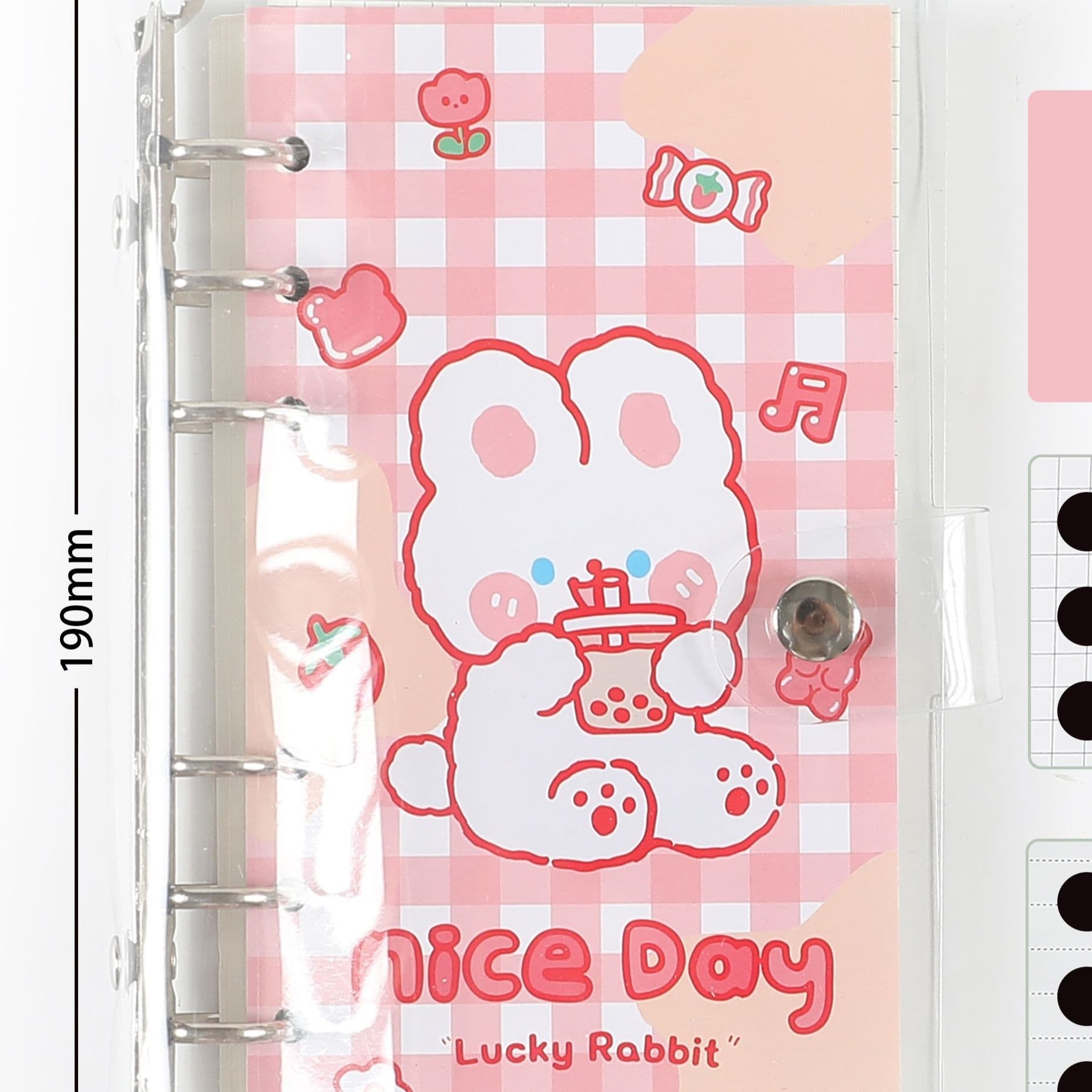 ブックカバー かわいい動物柄透明システム手帳