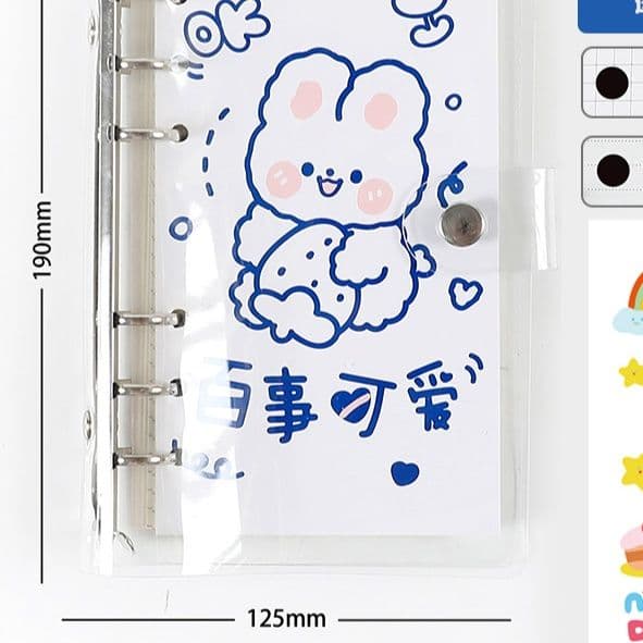 ブックカバー かわいい動物柄透明システム手帳