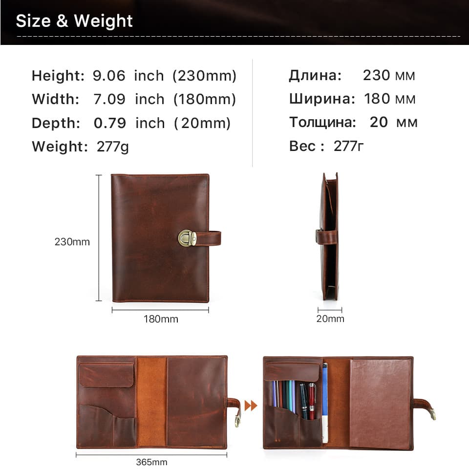 ブックカバー A5サイズ 本革ビジネス手帳カバー