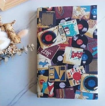 レトロ音楽コラージュブックカバー A5（ビジネス書）A6（文庫本）対応