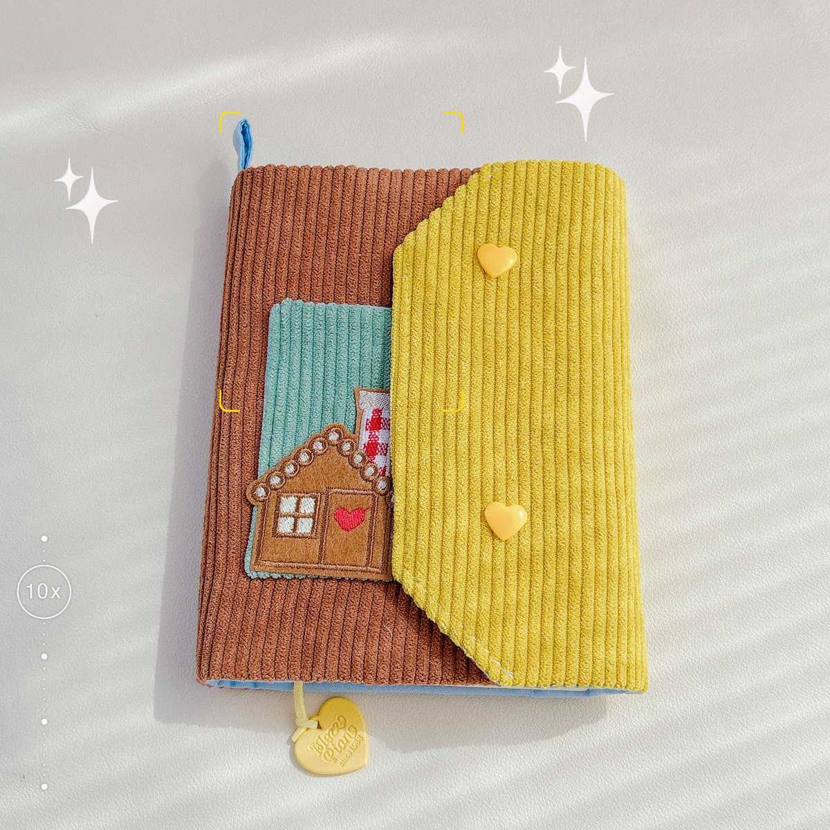 おうちモチーフの絵本風ブックカバー a6,b6,a5サイズ対応