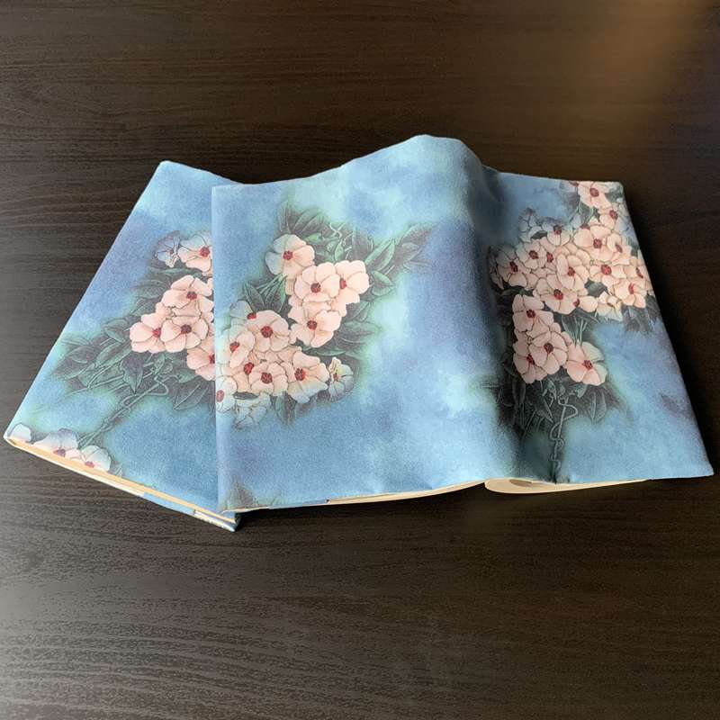 花柄刺繍入り和風ブックカバー
