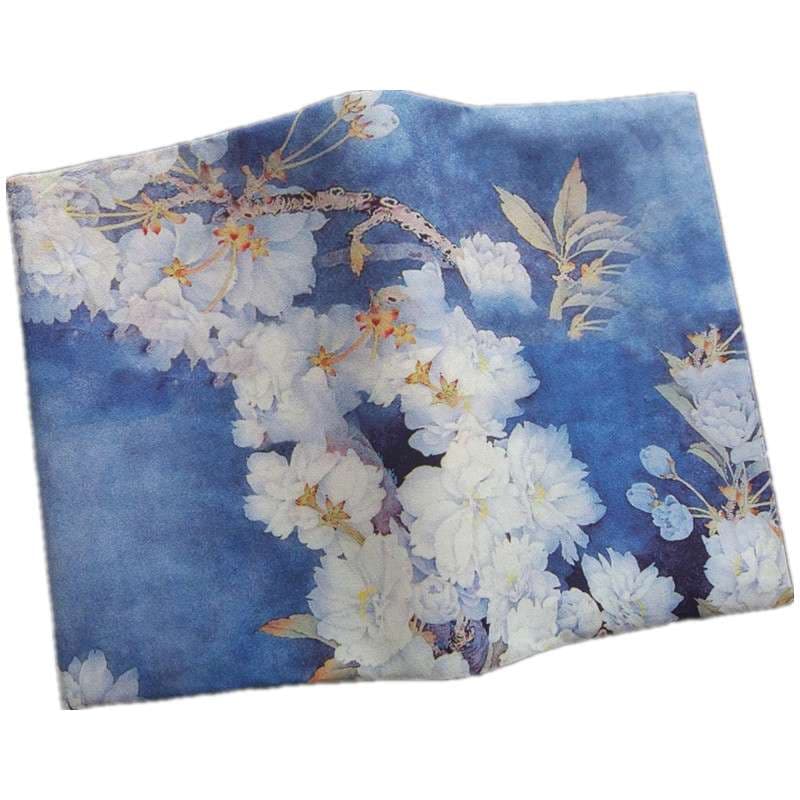 花咲く枝のブックカバー布
