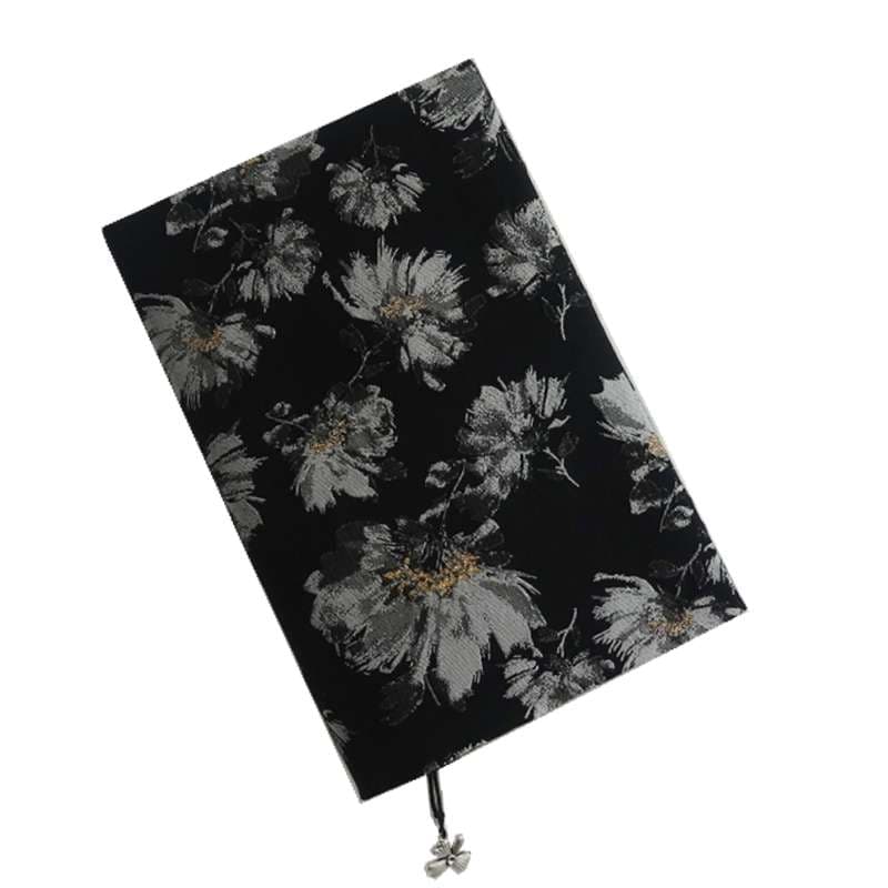 ブックカバー 花柄モノトーン手帳カバー