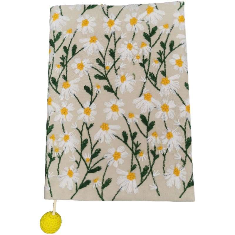 花刺繍のブックカバー