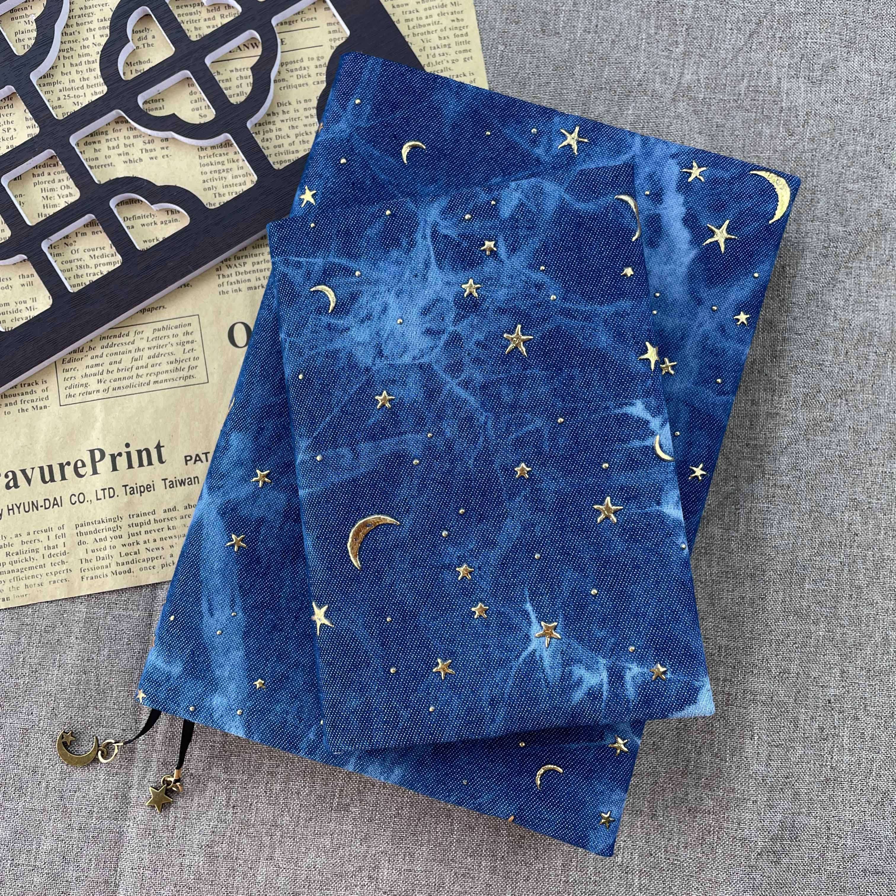 星空模様のブックカバー生地