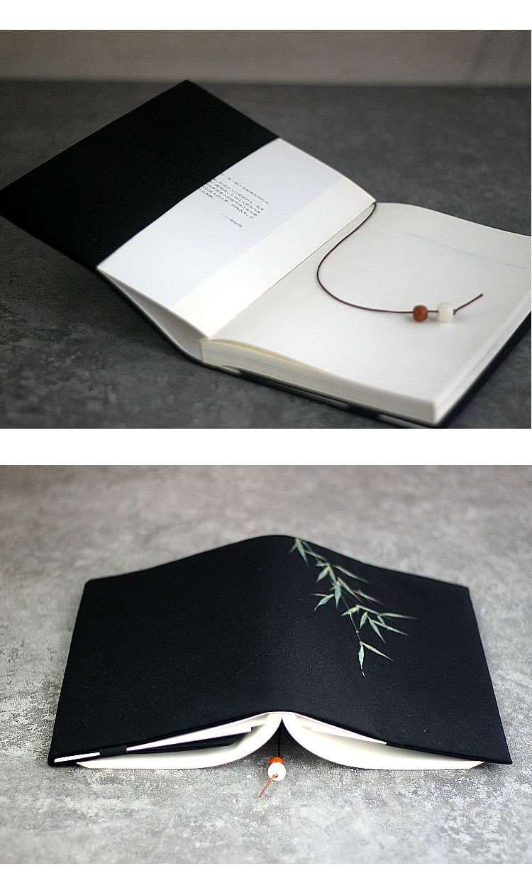 竹影刺繍入り和風ブックカバー