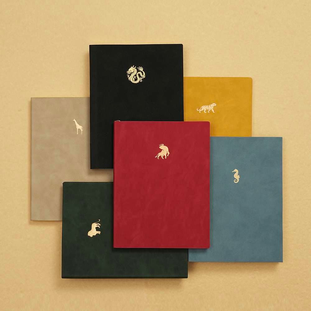 ブックカバー 動物刺繍入り A5【レッドの闘牛】