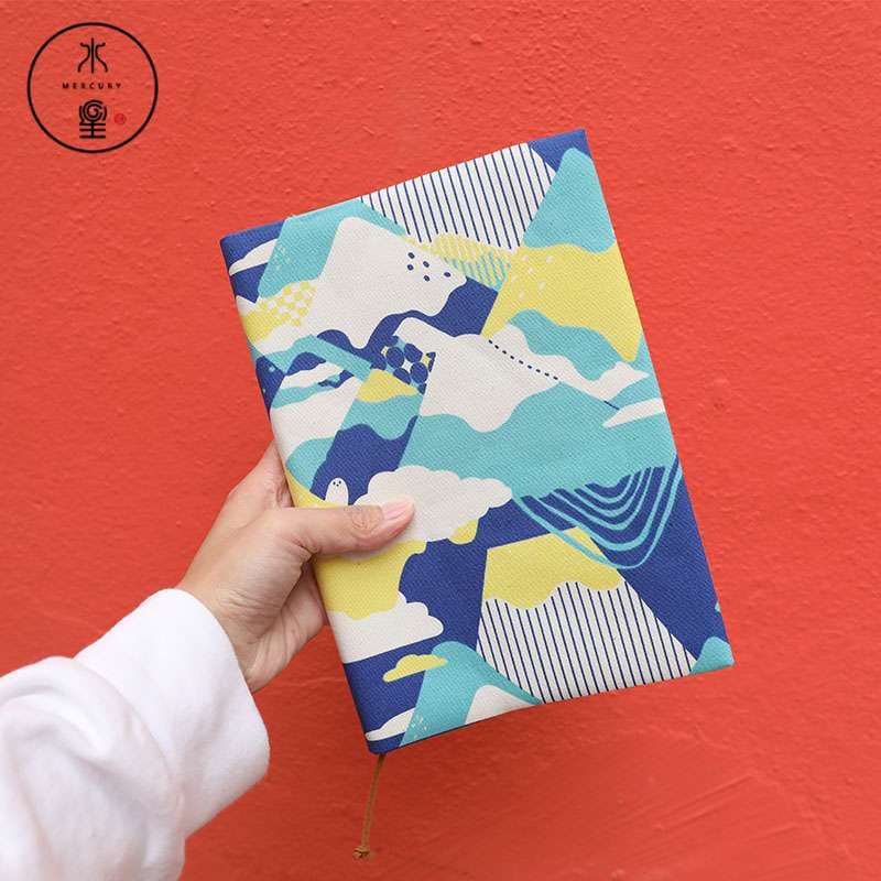 幾何学模様の抽象アートブックカバー