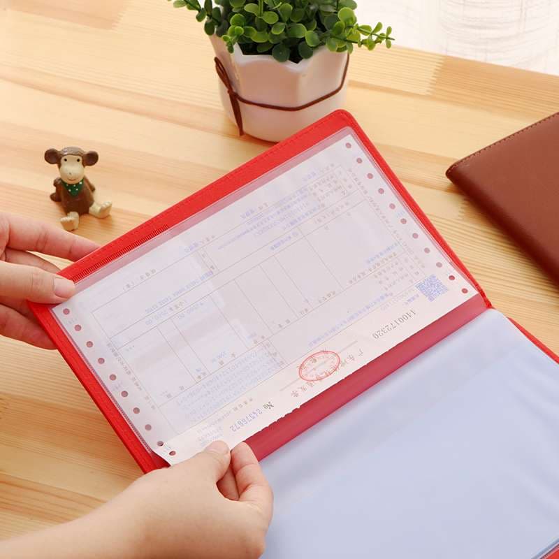 ブックカバー VAT税請求書用革製フォルダー