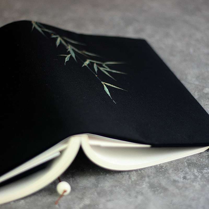 竹影刺繍入り和風ブックカバー