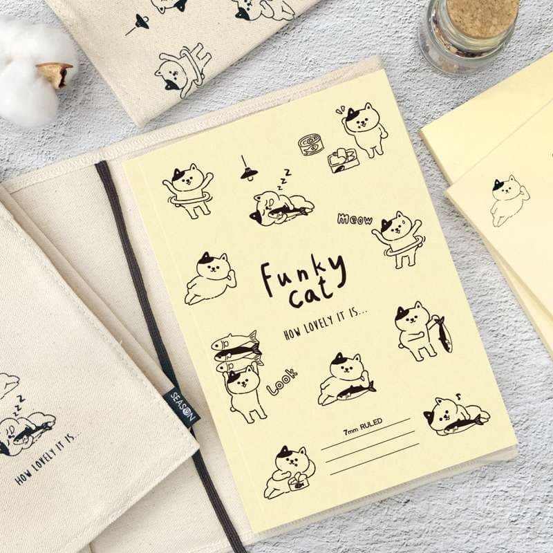 ねこのイラスト入りブックカバー