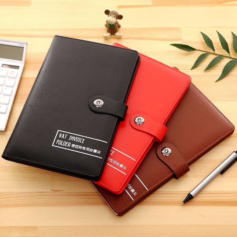 ブックカバー VAT税請求書用革製フォルダー