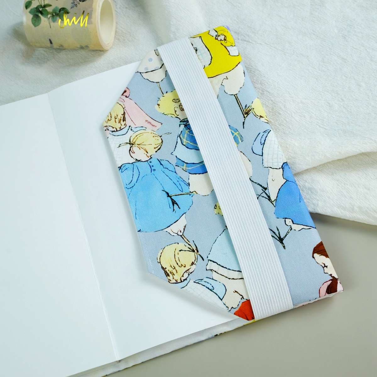 子供たちの群れ柄ブックカバー布