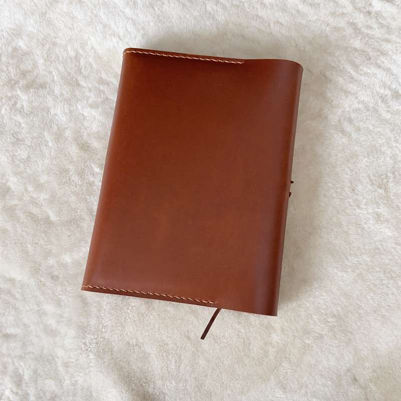 本革巻き留めブックカバー