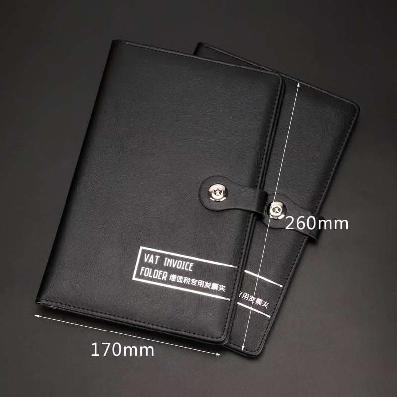 ブックカバー VAT税請求書用革製フォルダー