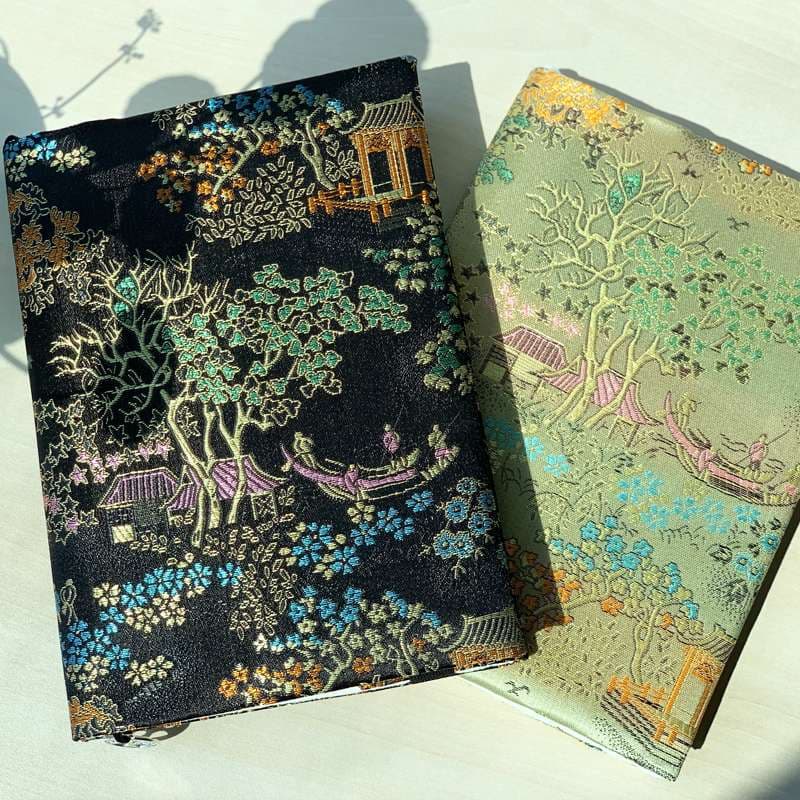 ブックカバー 東洋の風景刺繍ノートカバー