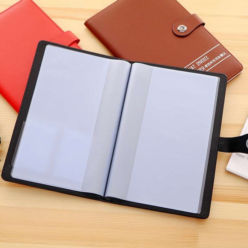 ブックカバー VAT税請求書用革製フォルダー