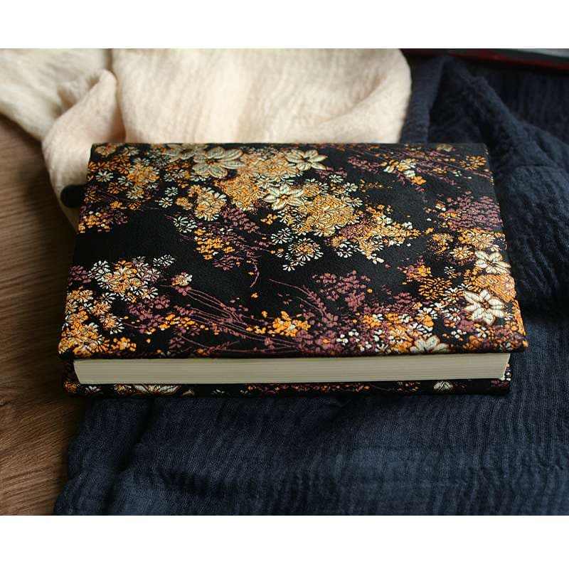 花柄刺繍入り高級ブックカバー