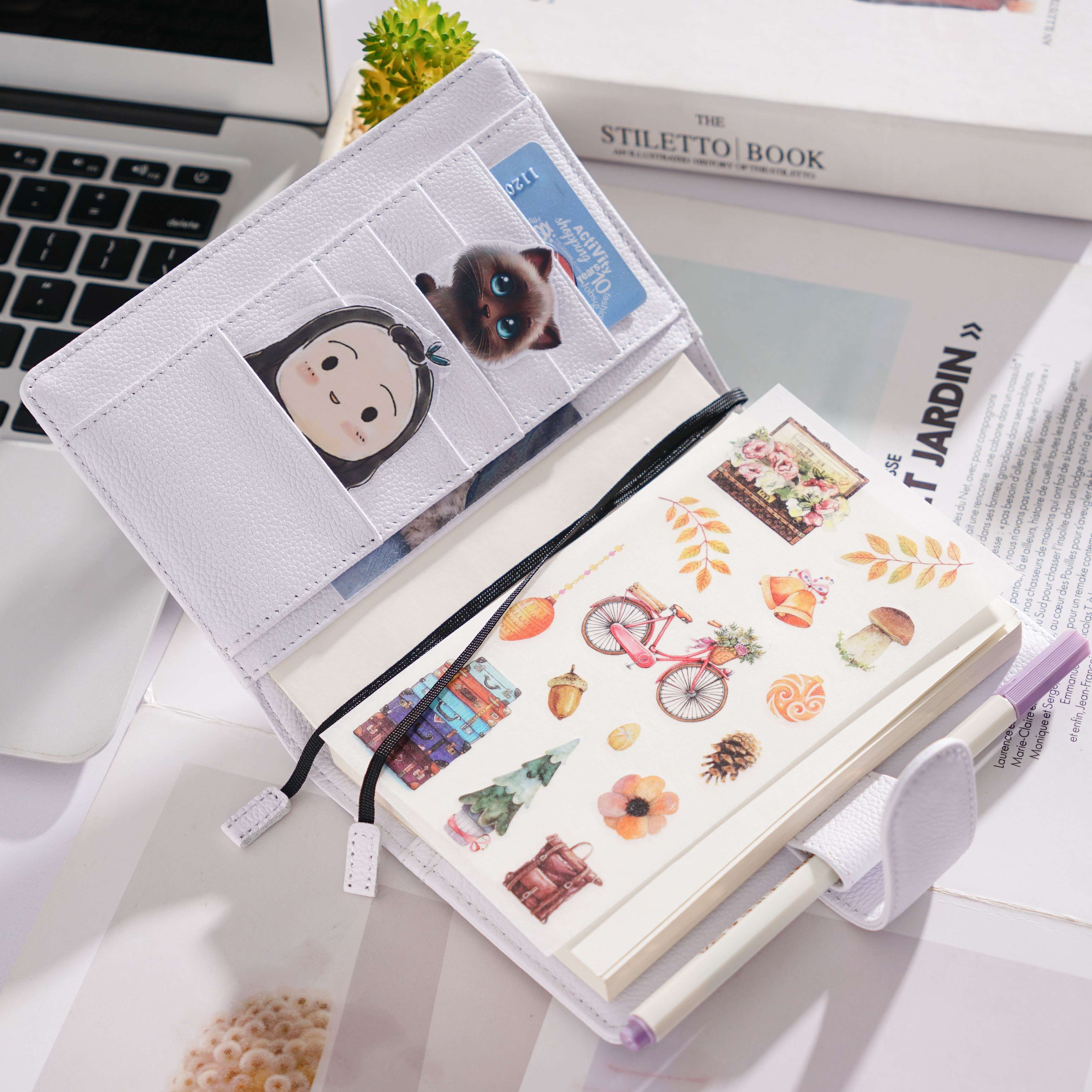 ブックカバー 多機能システム手帳カバー