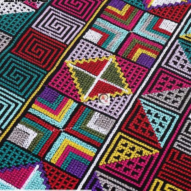 ブックカバー 鮮やか幾何学模様 刺繍パッチ