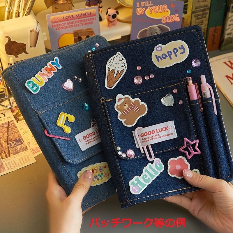 ブックカバー布製デニム調