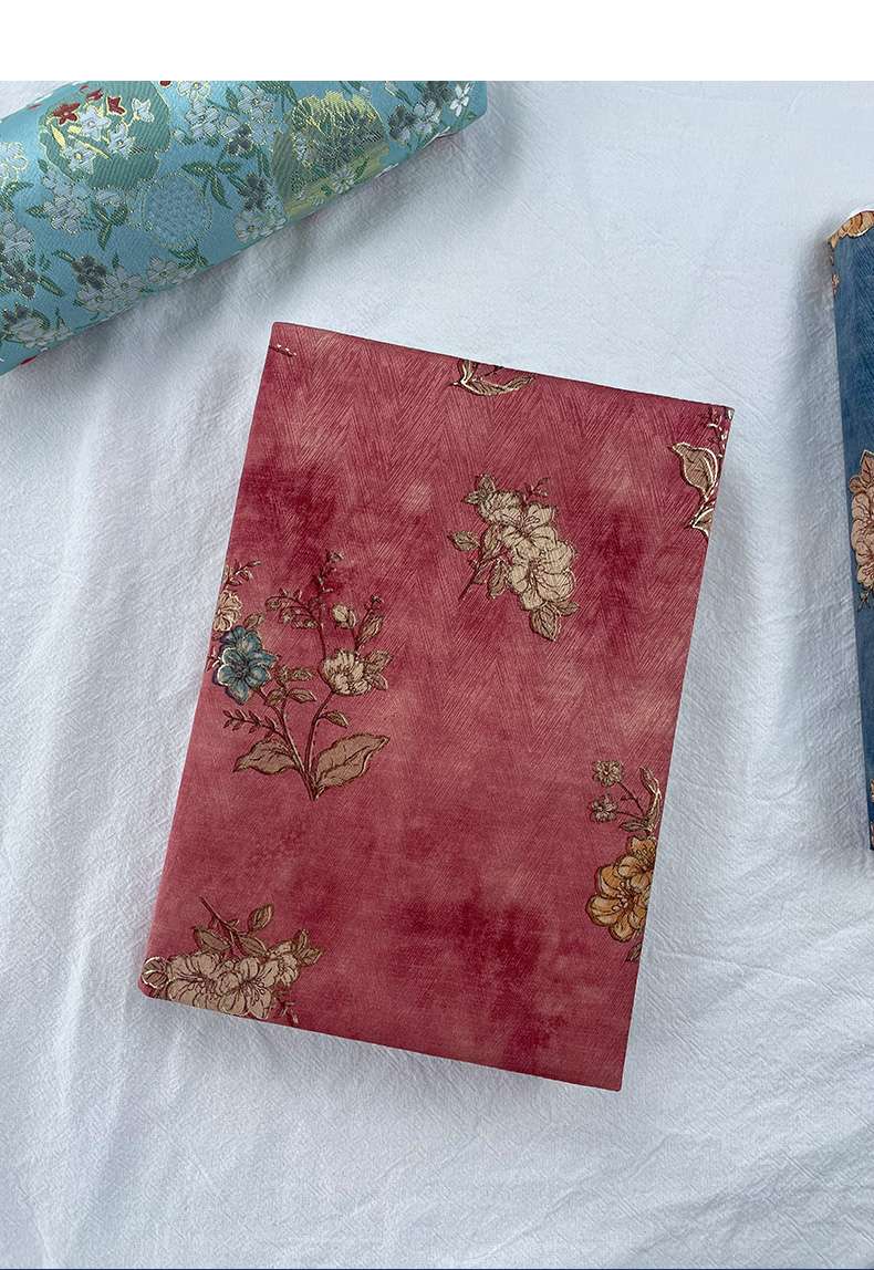 花柄刺繍入り洋書風ブックカバー